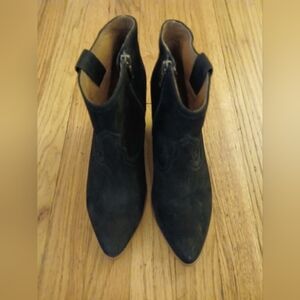 Frye Black Suede Ankle Boots